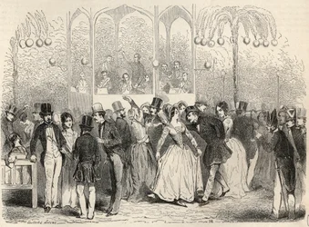 Bal Mabille (dans- och nöjesanläggning, avenue Montaigne, Paris) Gravyr i "Tableau-de-Paris" av Edmond Texier 1852