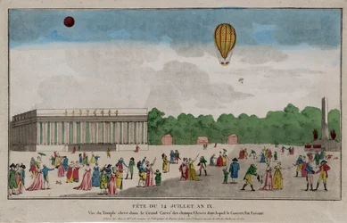 Bastilledagen, Paris, 14 juli 1801 (handfärgad gravyr)