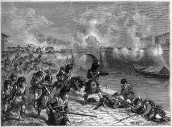 Slaget vid Toulouse: sista slaget mellan de brittiska och spanska styrkorna under Wellington mot fransmännen 1814 - Slaget vid Toulouse 10 april 1814 mellan trupperna från den kejserliga armén under befäl av Marechal Soult och trupperna från Anglo-Hispano-