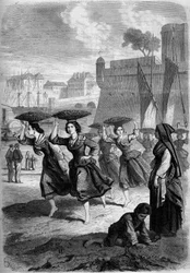 Bayonnes sardinhandlare på väg till Biarritz, Pyrenees Atlantiques (64)
