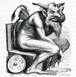 Belphegor, illustration från Dictionnaire Infernal av Jacques Albin Simon Collin de Plancy, 1863