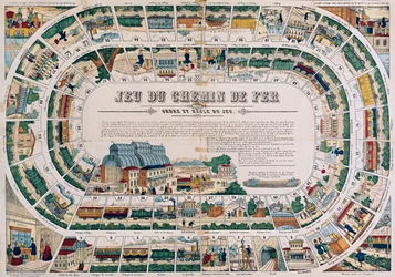 Bräda för ett järnvägsspel, 1850