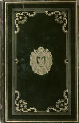 Bokband med Napoleon Bonapartes vapen (1769-1821) (grönt läder och guld)
