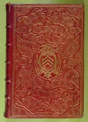 Bokomslag med Armand-Jean du Plessis, kardinal Richelieu (1585-1642) vapen (rött läder & guld)