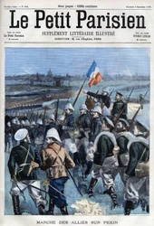 Boxer Rebellion De allierade går vidare mot Peking - i "Le petit Parisien""