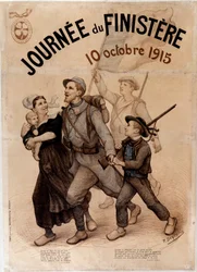 Breton soldat och hans familj - Affisch för "Finistere Day", 10 oktober
