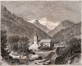 Brides-les-Bains (Brides les Bains) - Savoie - gravyr i "Frankrike illustree: geografi, historia, statistisk administration" av V.A. Malt-brunt. 1884