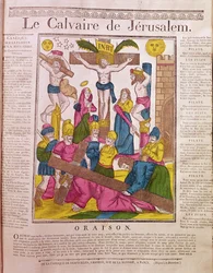 Golgata i Jerusalem, utgiven av La Fabrique de Desfeuilles, Nancy (färggravyr)