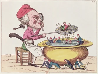 Karikatyr av Maximilien de Robespierre (1758-94), 1793