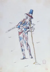 Karikatyr som satiriserar franska aristokratiska emigranter, ca 1792