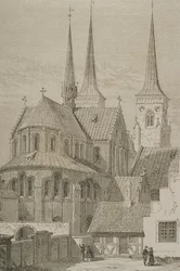 Katedralen på 1850-talet, Roskilde, Danmark, från Le Tour du Monde, publicerad i Paris, 1860-talet
