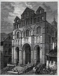Vår Fru-katedralen av tillkännagivandet av Puy en Velay (Puy-en-Velay) - gravyr i "La France illustrée: geografi, historia, statistisk administration" av V.-A. Maltbrunt. 1884