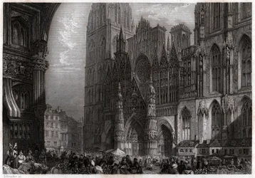 Katedralen i Rouen. (gravyr, ca 1850)