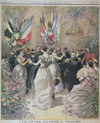 Firande till ära av den ryska flottans besök i Toulon, omslag till le Petit Journal, 21 oktober 1893