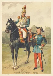 Centengudes 1860 (elitkavallerikårens ansvar för kejsar Napoleon III:s personliga garde, skapad 1854, upplöst 1870)