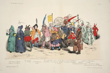 Politisk askceremoni, från La Caricature, pub. 1833 (handfärgad litografi)