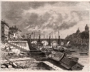 Chalon-sur-Saone (Chalon sur Saone) - Saone-et-Loire - gravyr i "La France illustrée: geografi, historia, statistisk administration" av V.-A. Maltbrunt. 1884