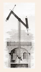 Chappes telegrafsystem, från Les Merveilles de la Science, publicerad ca 1870 (gravyr)