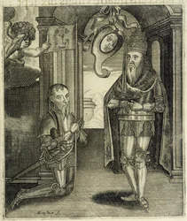 Karl den Store och greve Toulouse Torsin (eller Chorson) - i "History of the Counts of Toulouse" av Guillaume de Catel, Toulouse