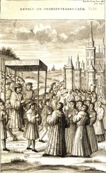Karl VII gick in i Caen 1450.