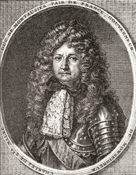 Charles de Sainte-Maure, hertig av Montausier, 1610-1690. Fransk soldat och guvernör för dauphinen, Ludvig den store dauphinen. Ur Les Heures Libres, utgiven 1908.