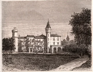 Chateau de Lamartine - 71520 Saint Point - gravyr i "La France illustree: geografi, historia, statistisk administration" av V.A. Malt-brunt. 1884