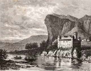 Chateau de la Caze en Lozere - gravyr i "La France illustree: geografi, historia, statistisk administration" av V.A. Malt-brunt. 1884