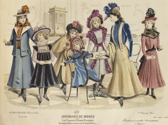 Barndräkter, illustration från Journaux de Mode, oktober 1898 (färggravyr)