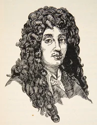 Christiaan Huygens, kopia av Boris Mestchersky (d.1957) illustration från Histoire de la Nation Francaise, Sciences, Volumes I & II, av Gabriel Hanotaux (1853-1944), 1924