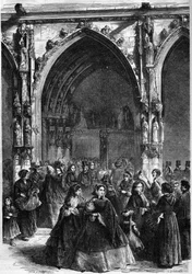Christian Rie - Palmsöndag: utdelning av grenarna vid dörren till kyrkan Saint Germain l