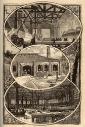 Cirey-sur-Vezouze (Meurthe-et-Moselle) - TILLVERKNING AV GLASS - gravering i "" PATRIE"" - PECTUREQUIREE BESKRIVNING AV FRANKRIKE I 6 VOLYER AV LUCIEN HUARD - slutet av 1800-talet