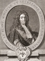 Claude Le Blanc, 1669 1728. Fransk kunglig tjänsteman från den antika regimen och två gånger krigsminister. Från Les Heures Libres publicerad 1908.