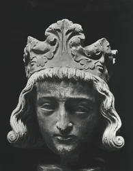 Clovis II (c.634-657), merovingisk frankisk kung av Neustrien och Bourgogne (639-657), från Abbey of Saint-Denis, original från 1200-talet (gipsavgjutning)