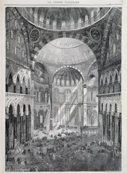 Konstantinopel: Hagia Sofia-moskén - i "" La Presse Illustrée", dec. 1869