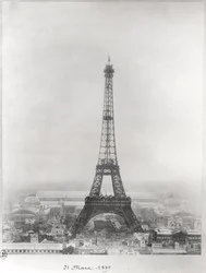 Byggandet av Eiffeltornet, Paris, 31 mars 1889