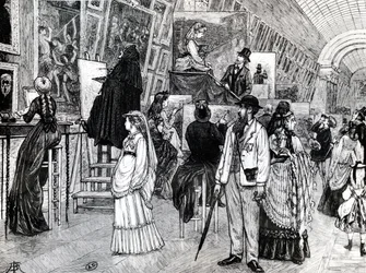 Kopister i Grande Galerie of Louvren, ca 1880