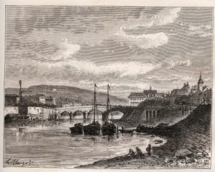 Corbeil Essonnes - gravyr i "La France illustrée: geografi, historia, statistisk administration" av V.A. Malt-Brown. 1884