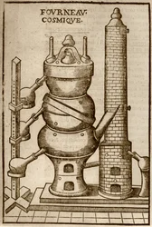Cosmic Oven, från La Theotechnie Ergocosmique av Annibal Barlet (1653) illustrerad i en magisk historia publicerad i slutet av 1800-talet