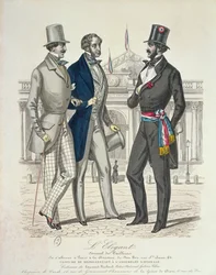 Deputeradens dräkt, med den gamla nationalförsamlingen i bakgrunden, 1848