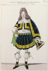 Dräkt som bars av skådespelaren Perrier i Le Misanthrope av Moliere (1622-73)