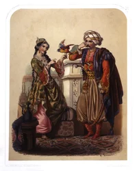 Par i Turkiet, ca 1850 (litografi)
