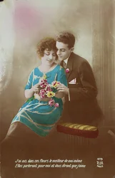 Par med blommor, 1910-20