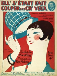 Omslag till noten, Hon klippte håret, 1924