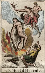Herkules död och apoteos (Herakles) Från "Mythologie de la jeunesse" av Pierre Blanchard 1803.