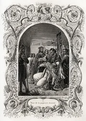 Papesse Jeanne död (pontifikat från 855 till 858). Gravyr för att illustrera Histoire des popes av Maurice Lachatre (1814-1900), librairie du progres, Paris.
