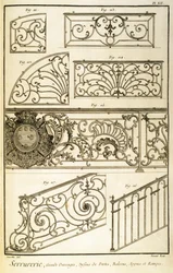 Dekorativa Ironwork, från Diderot