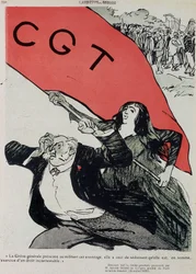 CGT:s demonstration och flagga - i "" L