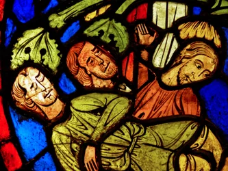 Föreställer St Martin - och tallens mirakel (ex Varennes-Jarcy - ursprungligen från Abbey de Gercy?)