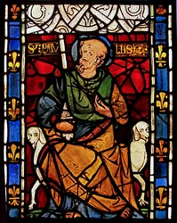 Avbildar St Paul: grisaille från Chapelle du Chateau, Rouen?