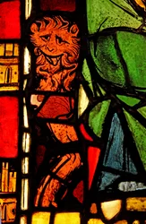 Föreställande ett lejon i St Peter-panelen: från Chapelle du Chateau, Rouen?